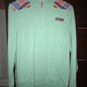 Vineyard Vines Mint Green and Plaid Shep Shirt